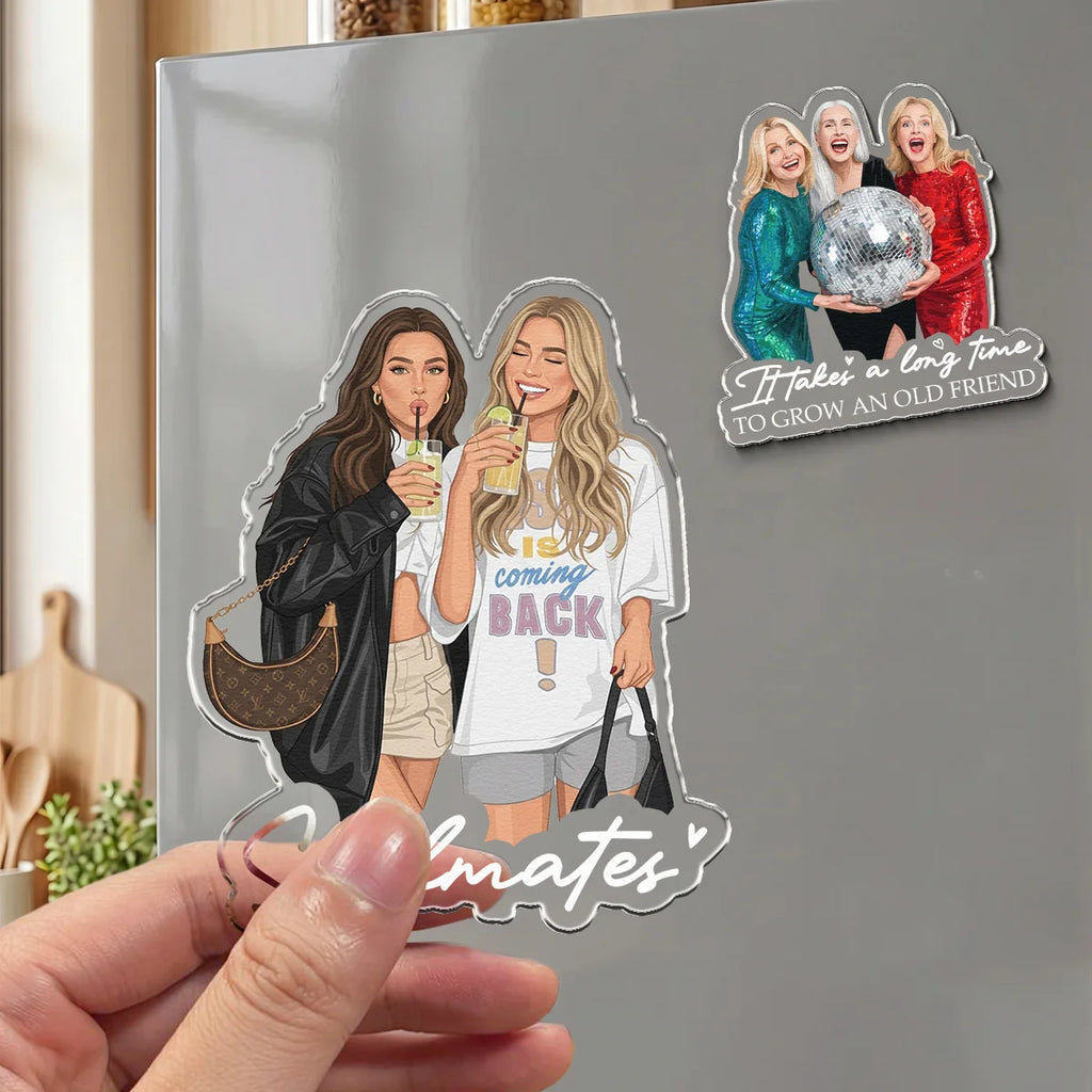 Turn Photo Into Art Friendship Gifts - A True Friendship Is A Journey Without An End - Personalized Magnet