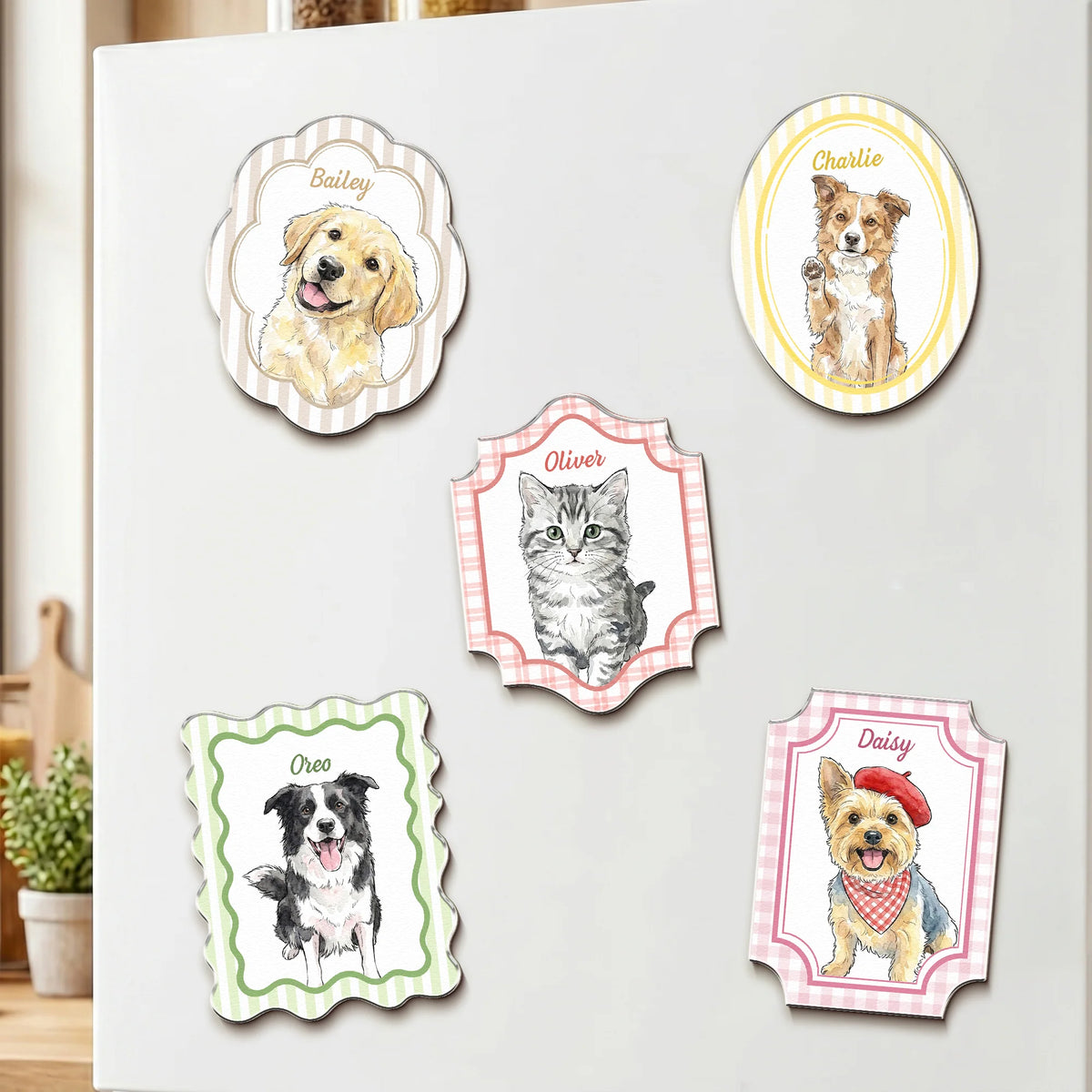 Custom Pet Portrait Watercolor Gifts For Pet Owners - Personalized Magnet
