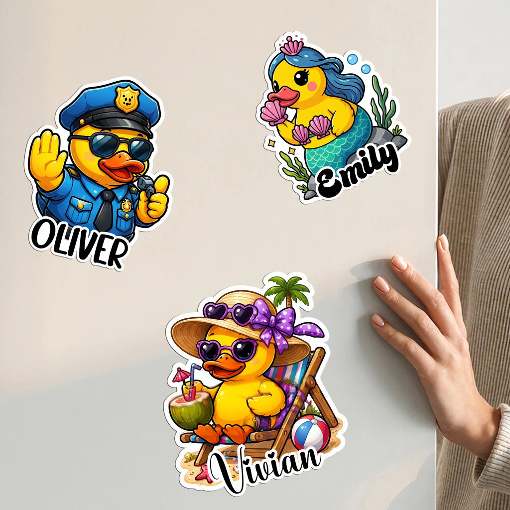 Cute Duck - Cruise Door Signs Stateroom Decor Cruising Family Vacation, Girls Trip - Personalized Magnet