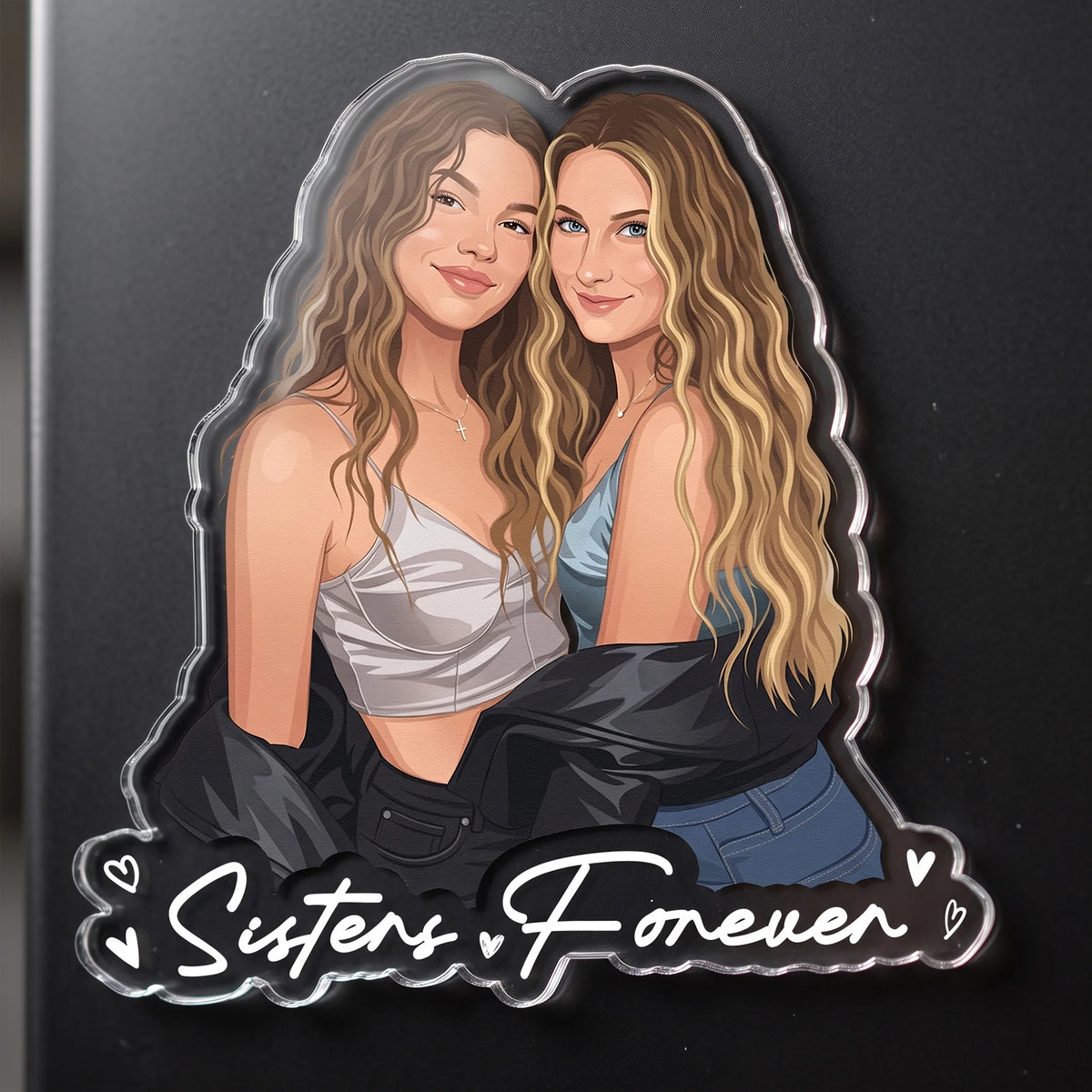 Turn Your Photo Into Art - Besties Forever, Friendship Thank You Gift - Personalized Magnet