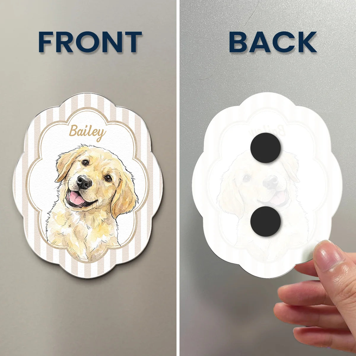Custom Pet Portrait Watercolor Gifts For Pet Owners - Personalized Magnet