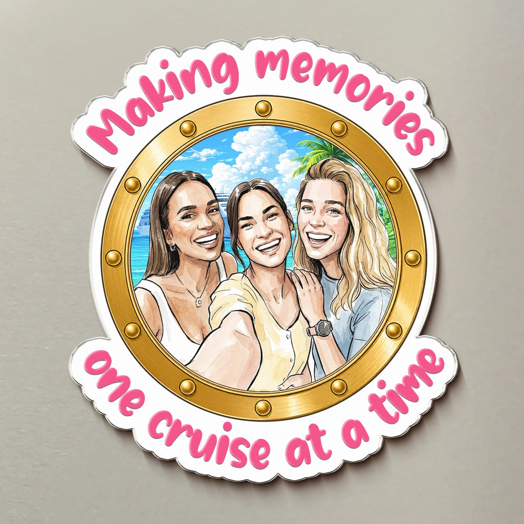 Cruising Besties Cruise Door Decor Friendship Summer Gifts - Personalized Magnet