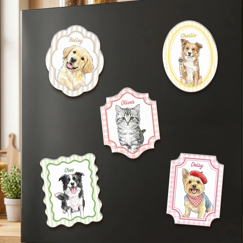 Custom Pet Portrait Watercolor Gifts For Pet Owners - Personalized Magnet