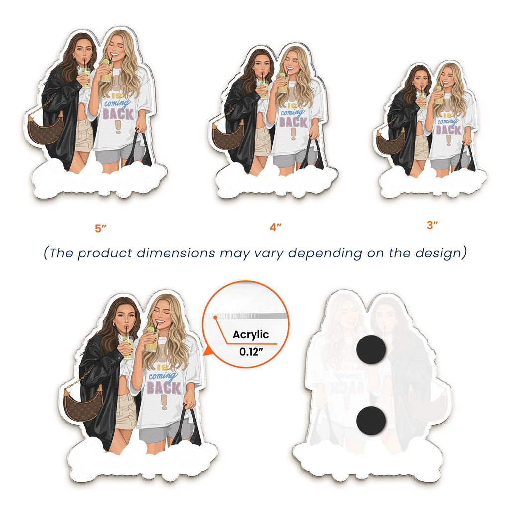 Turn Photo Into Art Friendship Gifts - A True Friendship Is A Journey Without An End - Personalized Magnet