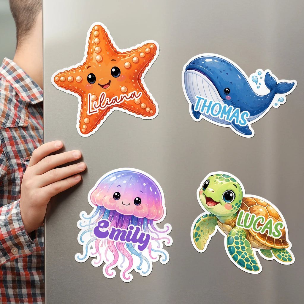 Sea Creature For Kids - Cruise Door Signs Stateroom Decor Cruising Family Vacation - Personalized Magnet