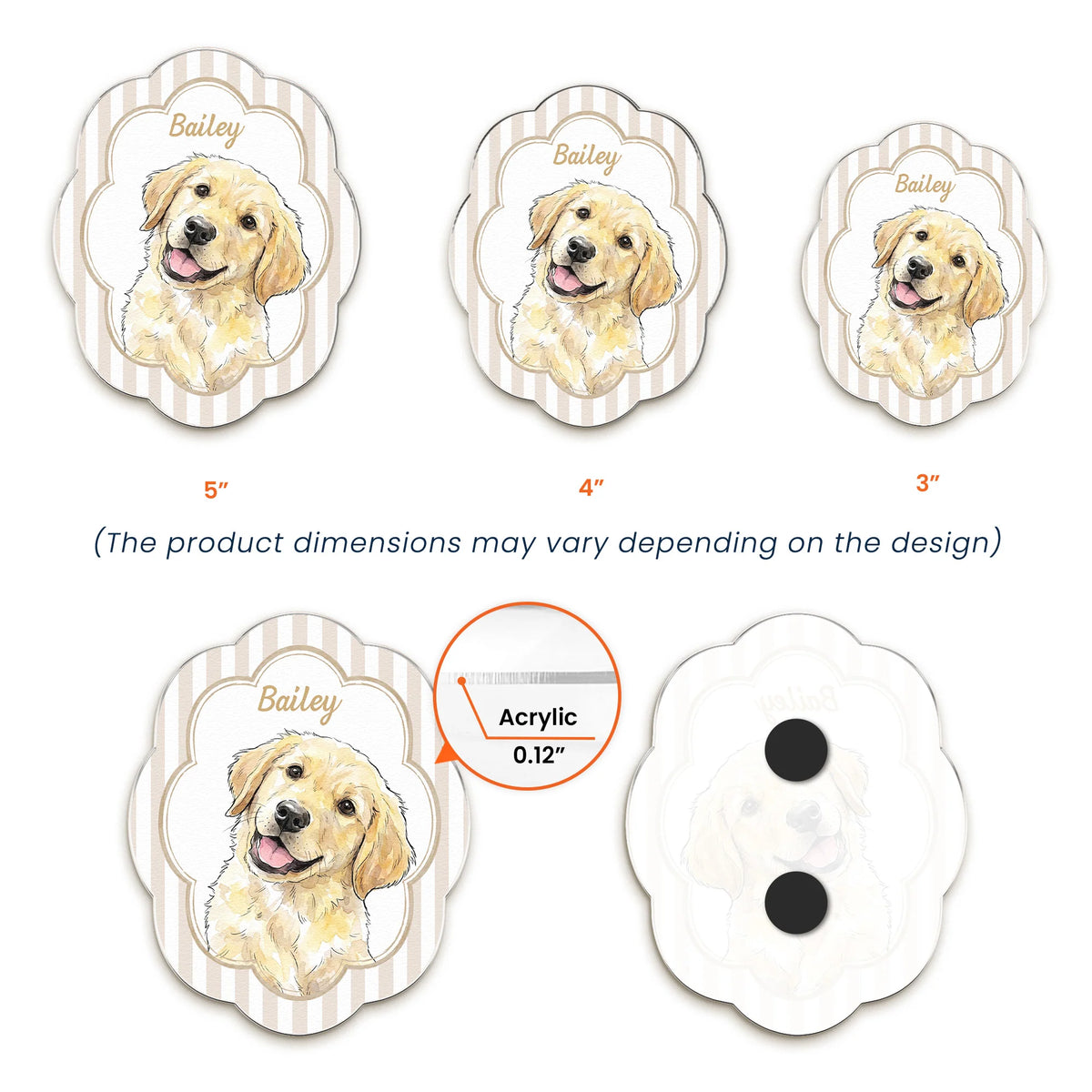 Custom Pet Portrait Watercolor Gifts For Pet Owners - Personalized Magnet