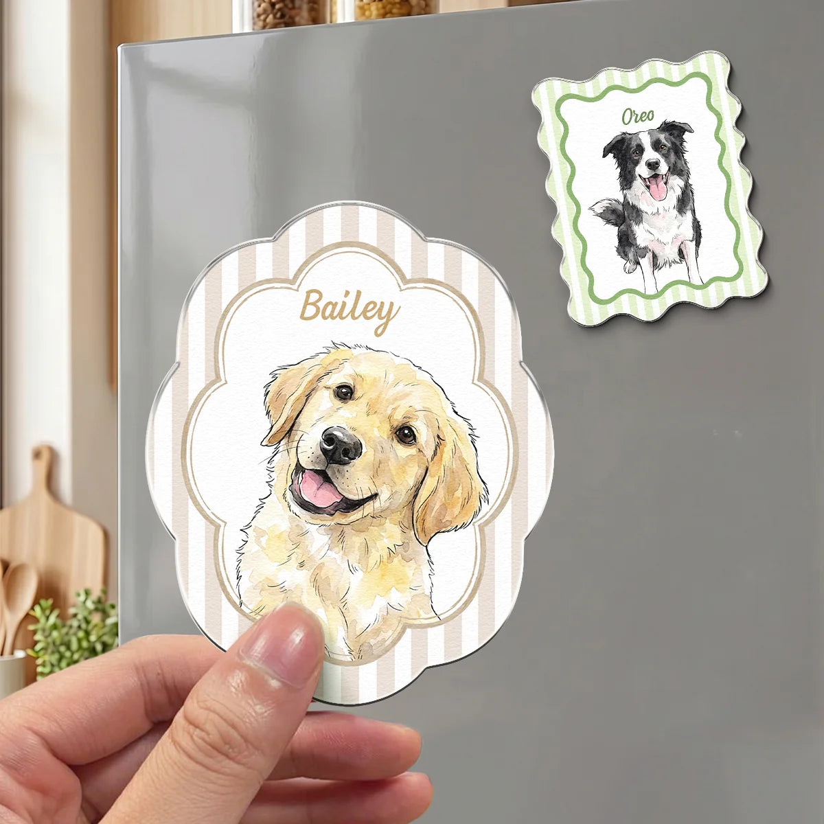 Custom Pet Portrait Watercolor Gifts For Pet Owners - Personalized Magnet
