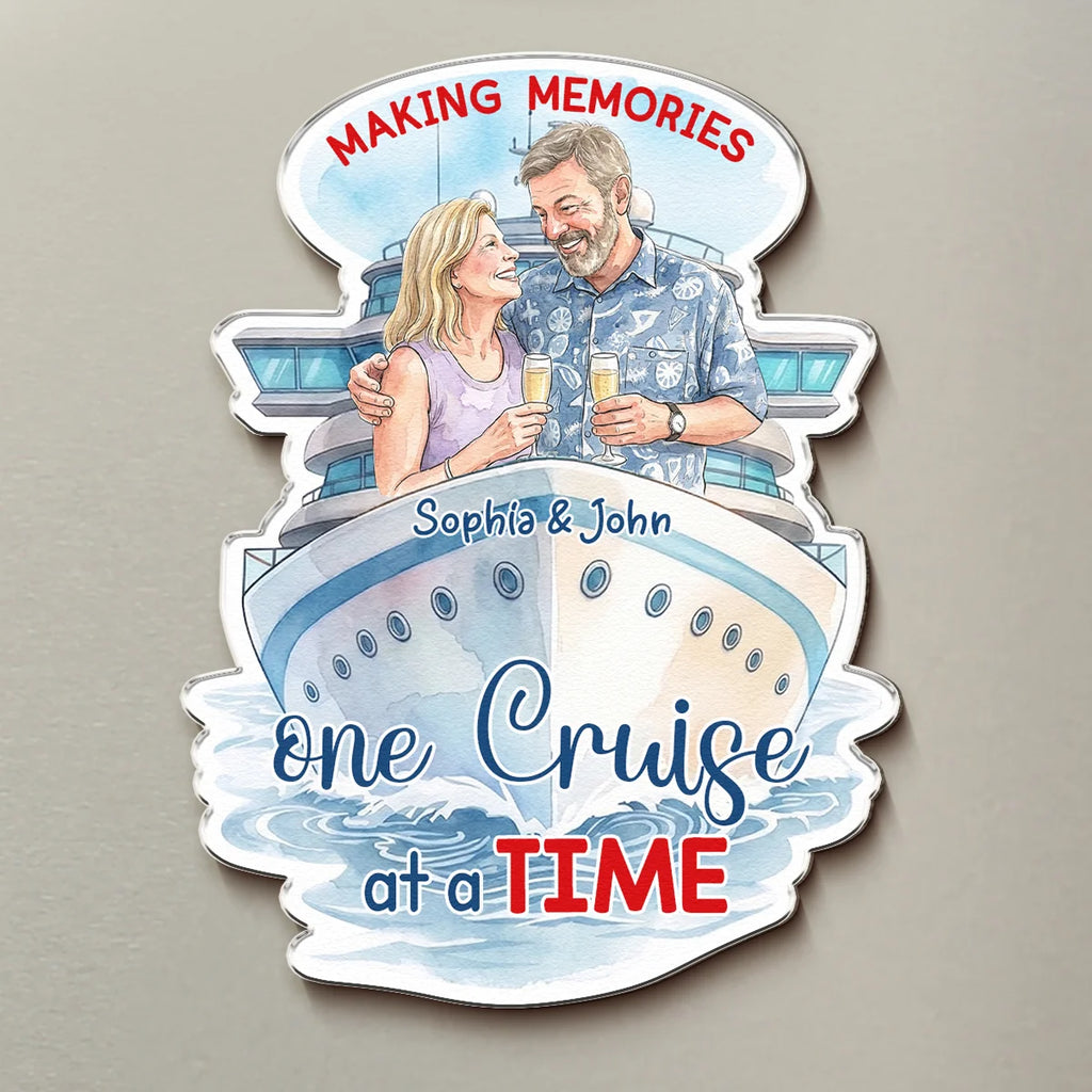 Life Is Better When We’re Cruising Together Custom Photo Watecolor - Personalized Magnet