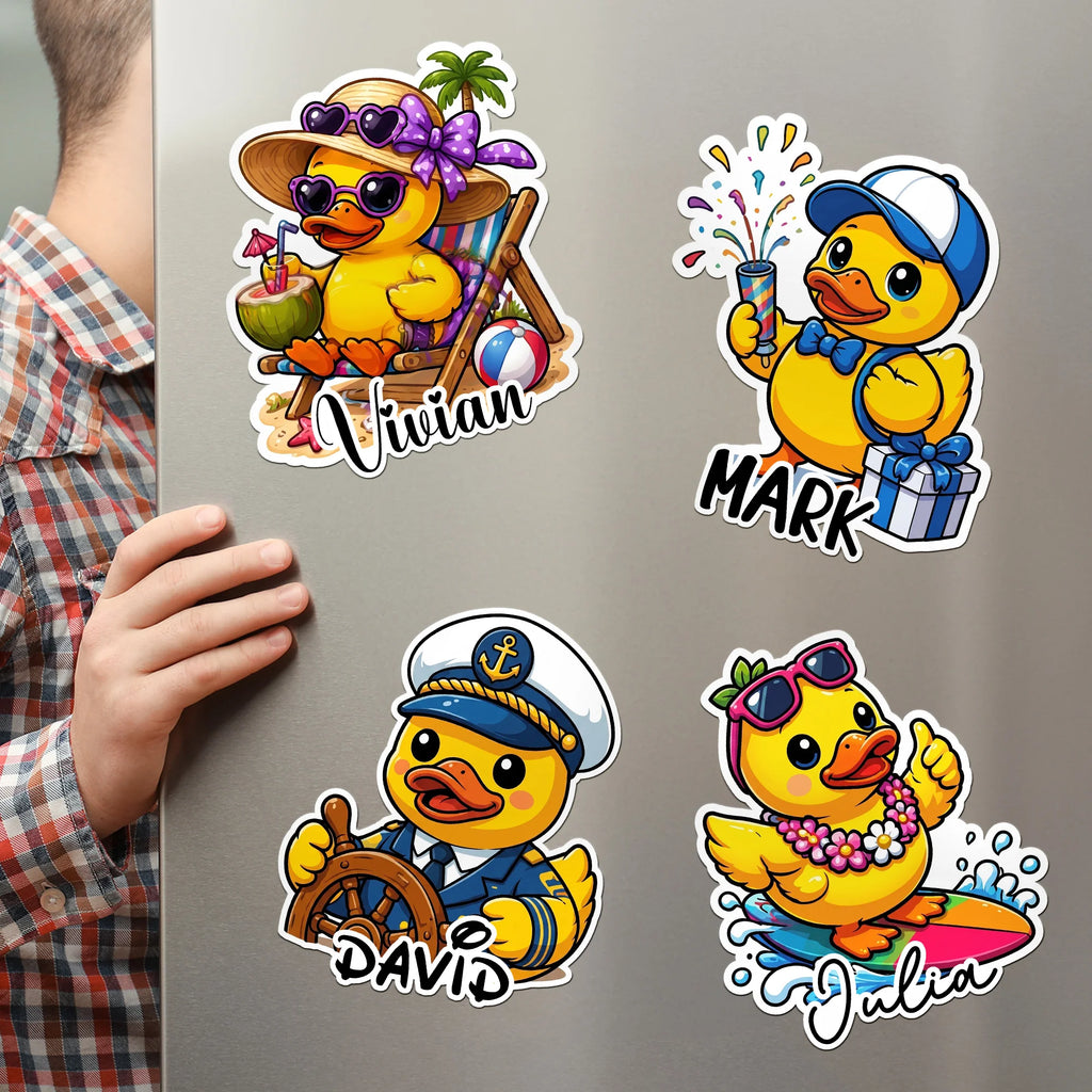 Cute Duck - Cruise Door Signs Stateroom Decor Cruising Family Vacation, Girls Trip - Personalized Magnet