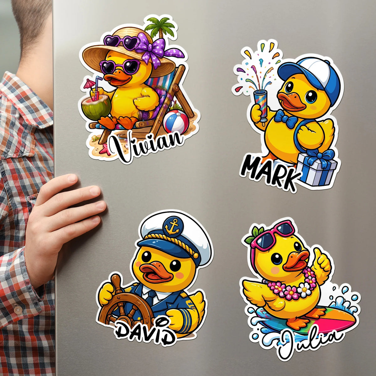 Cute Duck - Cruise Door Signs Stateroom Decor Cruising Family Vacation, Girls Trip - Personalized Magnet