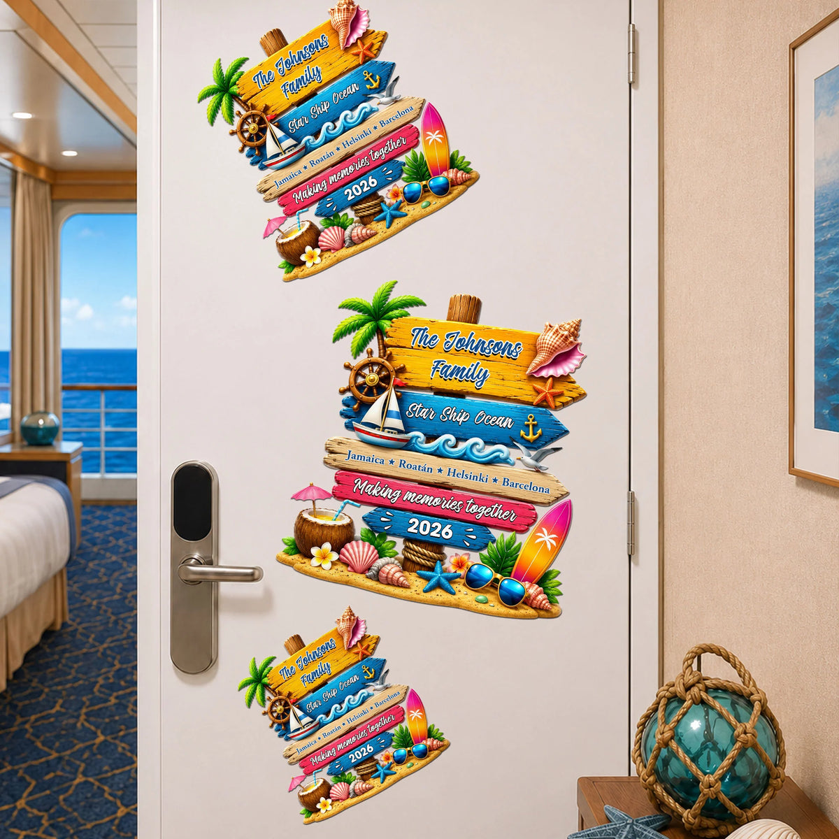Custom Trip - Cruise Door Signs Stateroom Decor Cruising Family Vacation, Girls Trip - Personalized Magnet