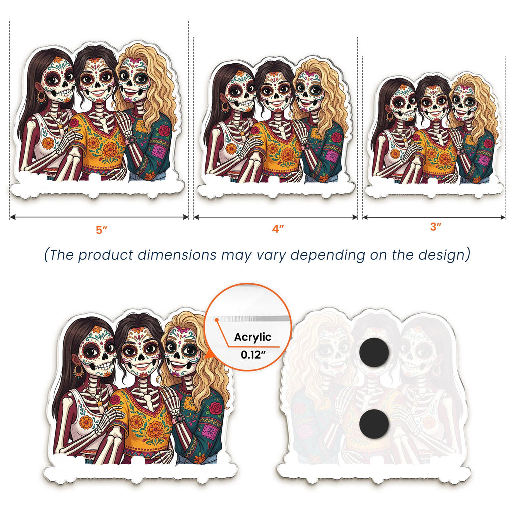 Custom Portrait Amigas Por Siempre, Regalo De Gracias Para Amiga - Personalized Magnet