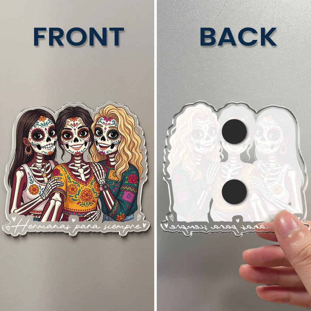Custom Portrait Amigas Por Siempre, Regalo De Gracias Para Amiga - Personalized Magnet