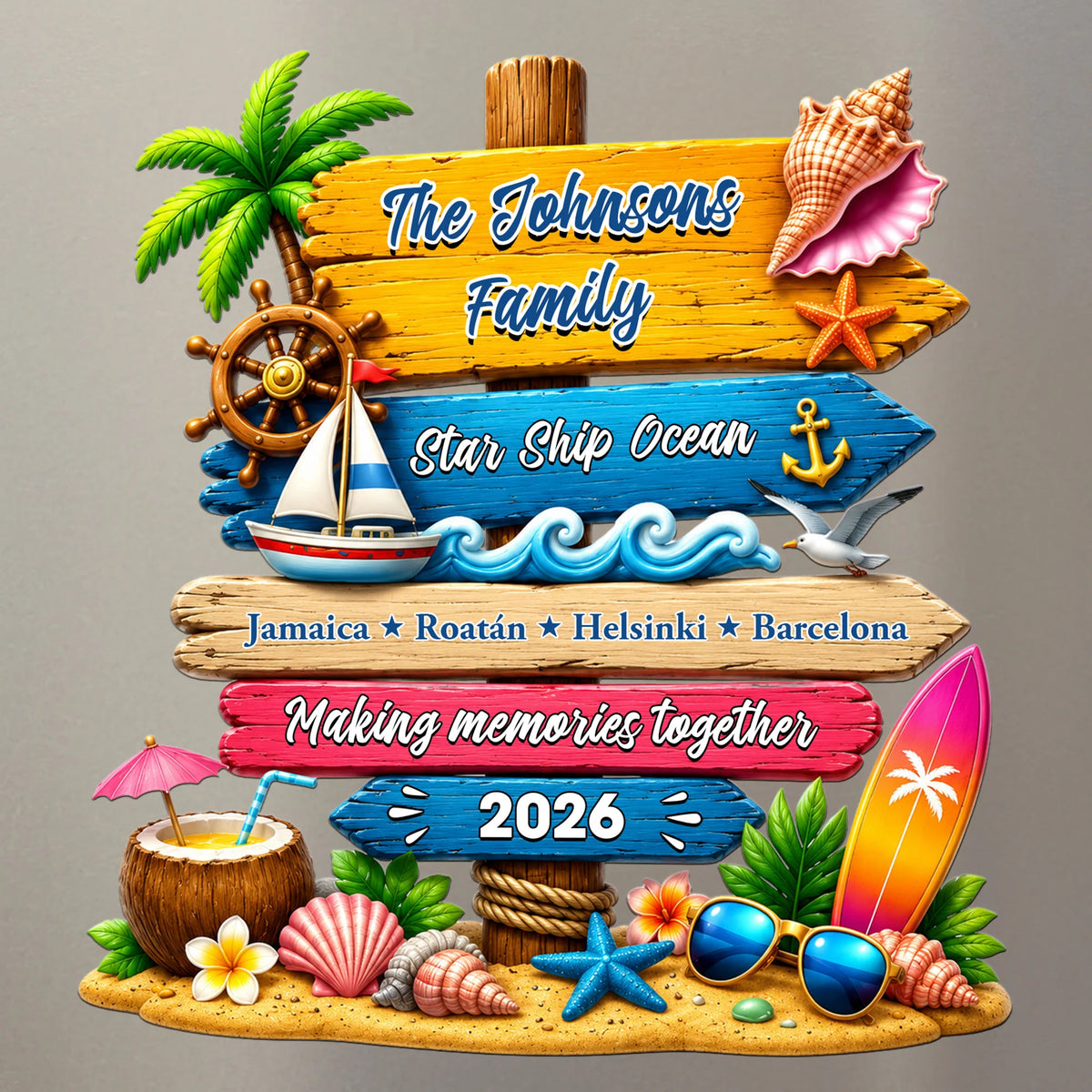 Custom Trip - Cruise Door Signs Stateroom Decor Cruising Family Vacation, Girls Trip - Personalized Magnet